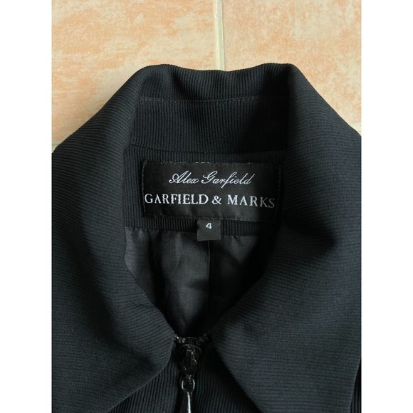 Alex Garfield Garfield & Mark black Rib Jacket Blazer zipper Women Size 4 - Picture 3 of 7